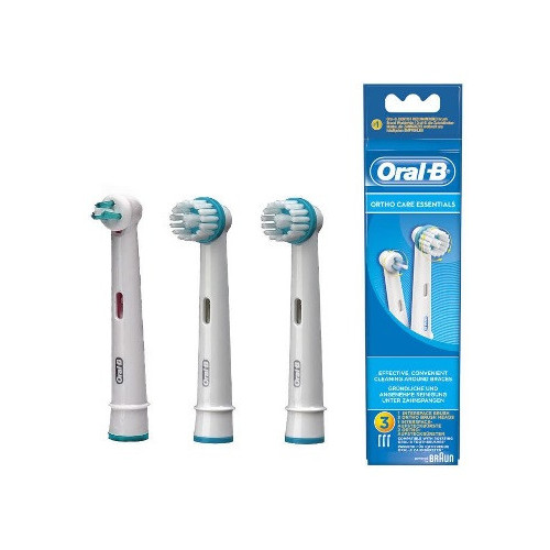 Oralb ortho care essentials testine spazzolino elettrico apparecchio ortodontico 3 pezzi