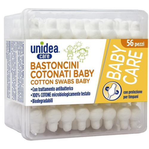 Unidea bastoncini cotonati cotton fioc baby 56 pezzi