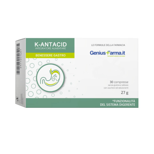 GeniusFarma K-ANTACID Antiacido 30 Compresse Masticabili