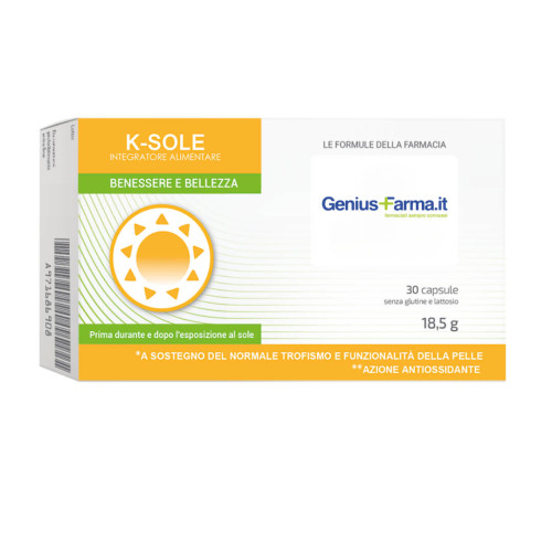 GeniusFarma K-SOLE Integratore Abbronzatura 30 Capsule